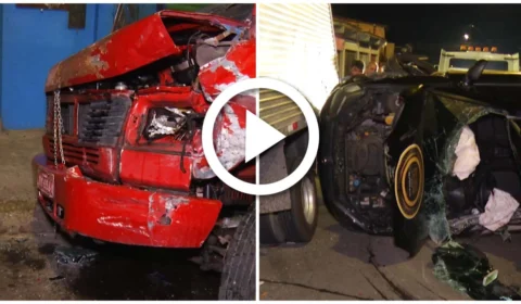 VÍDEO: após perseguição, suspeito fica preso às ferragens de carro na Zona Norte de Manaus