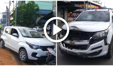 VÍDEO: idosa fica ferida após colisão entre dois carros na Zona Sul de Manaus