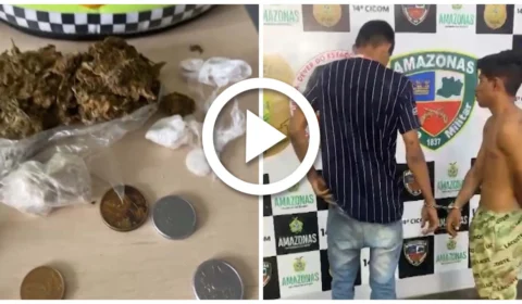 VÍDEO: dupla que se passava por fiéis de igreja é presa portando droga no bairro Mauazinho, Zona Sul de Manaus