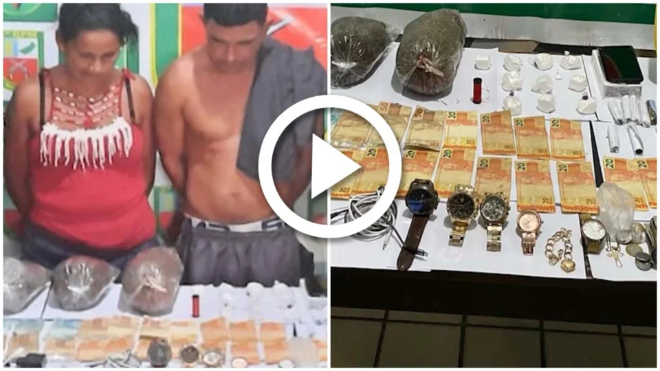 VÍDEO: casal foi preso enquanto comercializava entorpecentes em Beruri, no interior do Amazonas