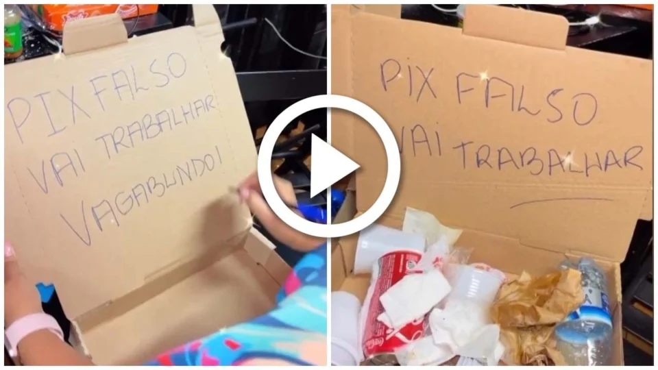 VÍDEO: pizzaria manda lixo para cliente que tentou aplicar golpe do PIX em Manaus