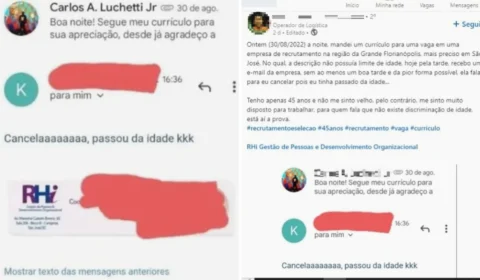 Recrutadora em SC diz que candidato a vaga de emprego ‘passou da idade’ e resposta viraliza