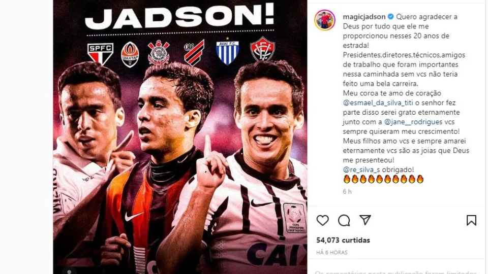 Meia Jadson anuncia aposentadoria aos 38 anos