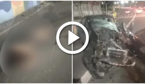 VÍDEO: mulher é arremessada de carro e morre após acidente em Manaus 