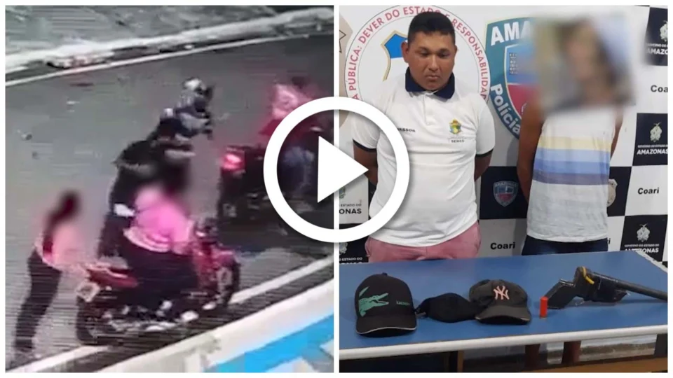 VÍDEO: dupla é detida antes de cometer assaltos em Coari, no interior do Amazonas