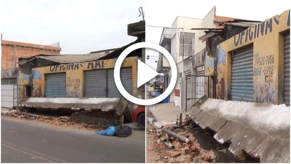 VÍDEO: laje de oficina desaba no Bairro Oswaldo Frota, Zona Norte de Manaus