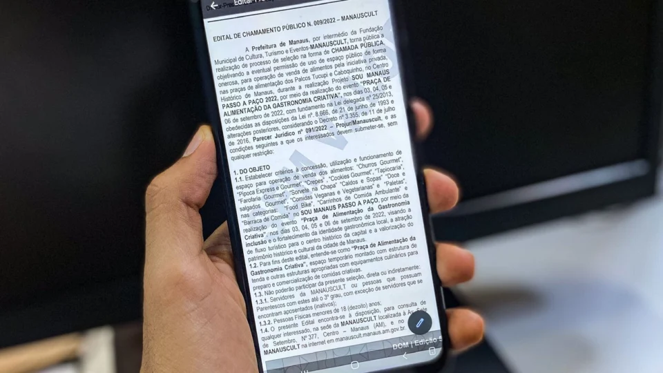 Editais são lançados para vendas de alimentos durante #SouManaus Passo a Paço 2022