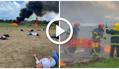 VÍDEO: aeronáutica faz simulação de acidente aéreo em Parintins-AM
