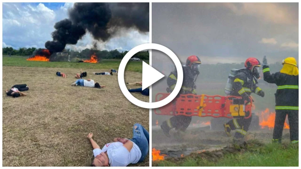 VÍDEO: aeronáutica faz simulação de acidente aéreo em Parintins-AM