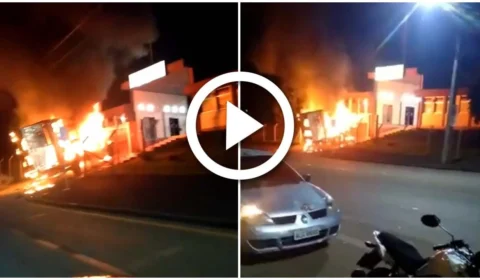 VÍDEO: quadrilha ataca Guarapuava, no Paraná, ateia fogo em veículos e deixa dois policiais feridos