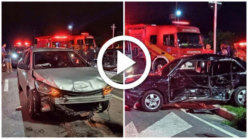 VÍDEO: três pessoas ficam feridas em acidente de trânsito na Zona Leste de Manaus