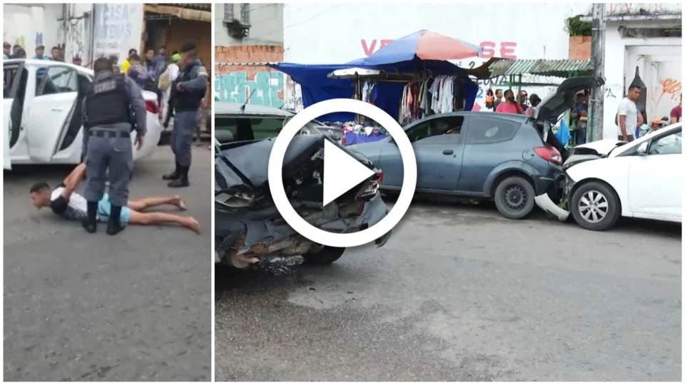 VÍDEO: perseguição policial termina em acidente na Zona Leste de Manaus