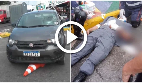 VÍDEO: PM é atropelado por carro desgovernado na Zona Leste de Manaus