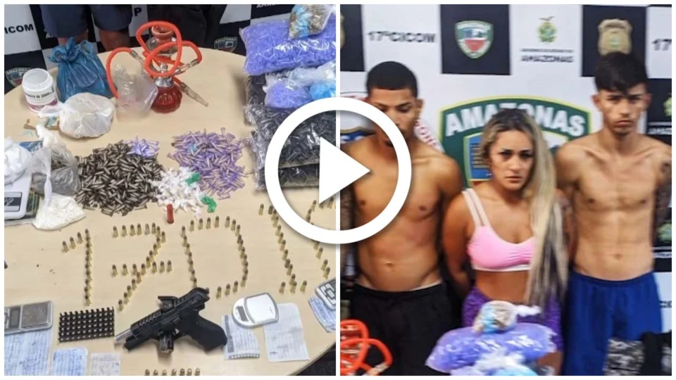 VÍDEO: polícia prende grupo com armas e drogas na Zona Leste de Manaus