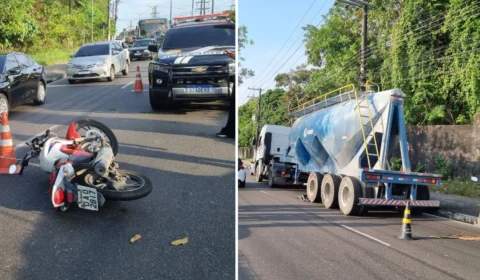 Homem morre esmagado por carreta em grave acidente na Zona Sul de Manaus