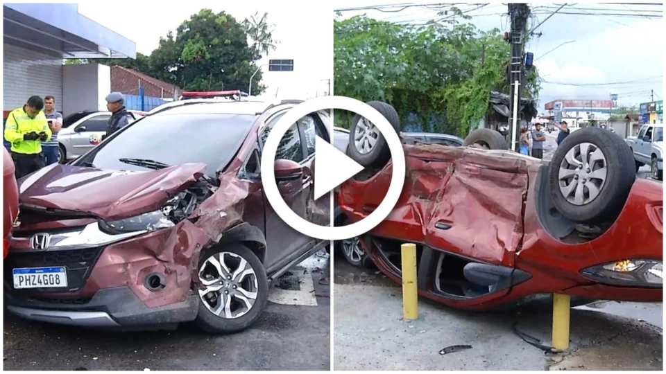VÍDEO: acidente entre veículos deixa dois feridos na Zona Centro-Sul de Manaus