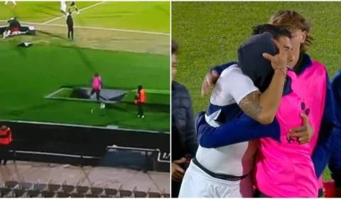 Vídeo: gandula cai em túnel ao tentar pegar a bola em jogo no Uruguai