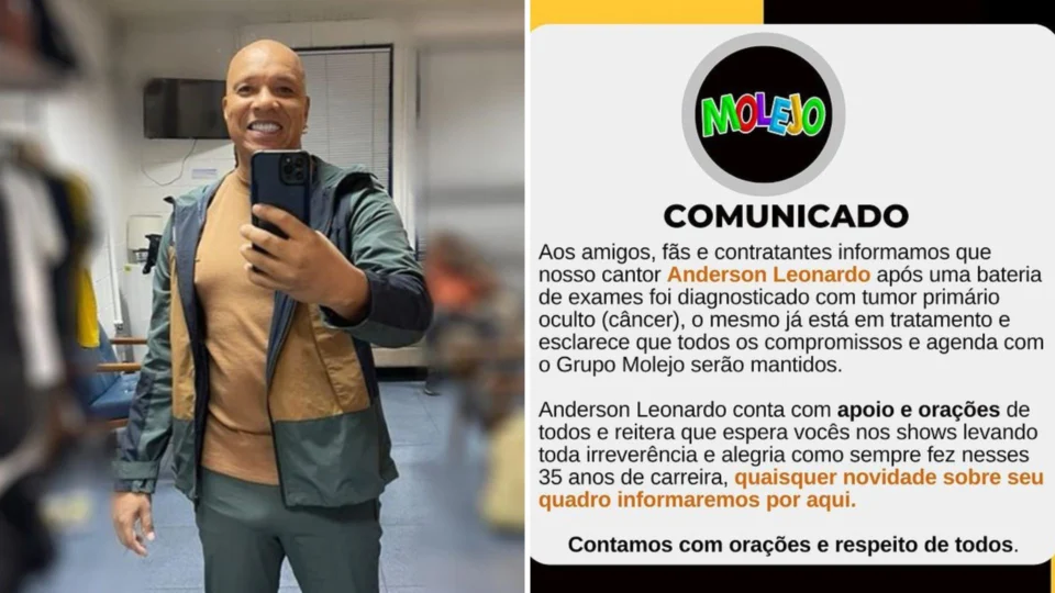 Cantor Anderson Leonardo, do Molejo, recebe diagnóstico de câncer