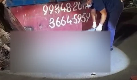 Corpo de homem é encontrado enrolado com lençol dentro de lixeira, em Manaus