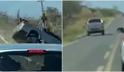 Padre dorme no volante, perde controle de veículo e cai em lago no Ceará