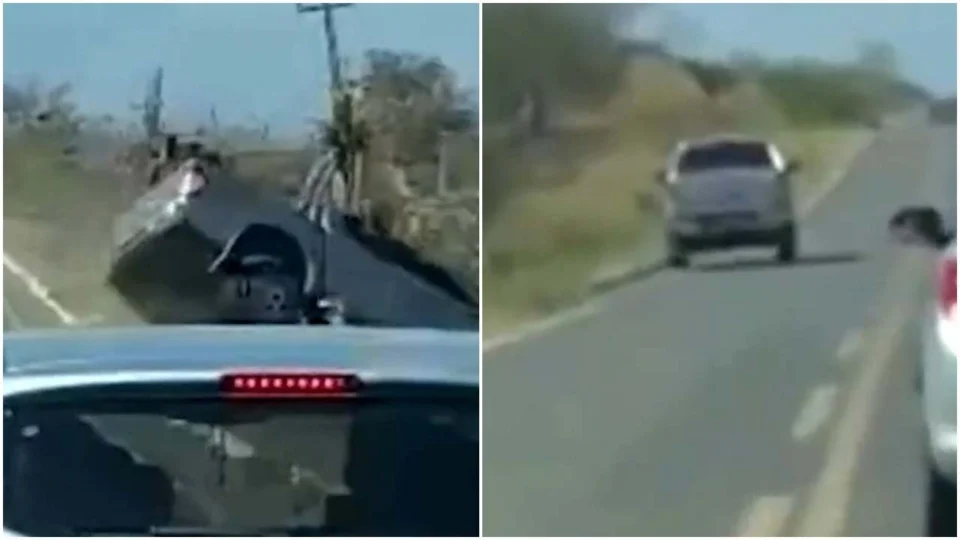 Padre dorme no volante, perde controle de veículo e cai em lago no Ceará