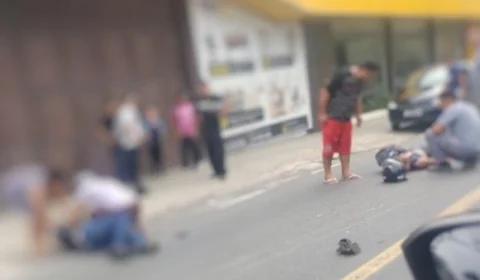 Casal fica ferido após colisão entre moto e carro na Zona Centro-Sul de Manaus