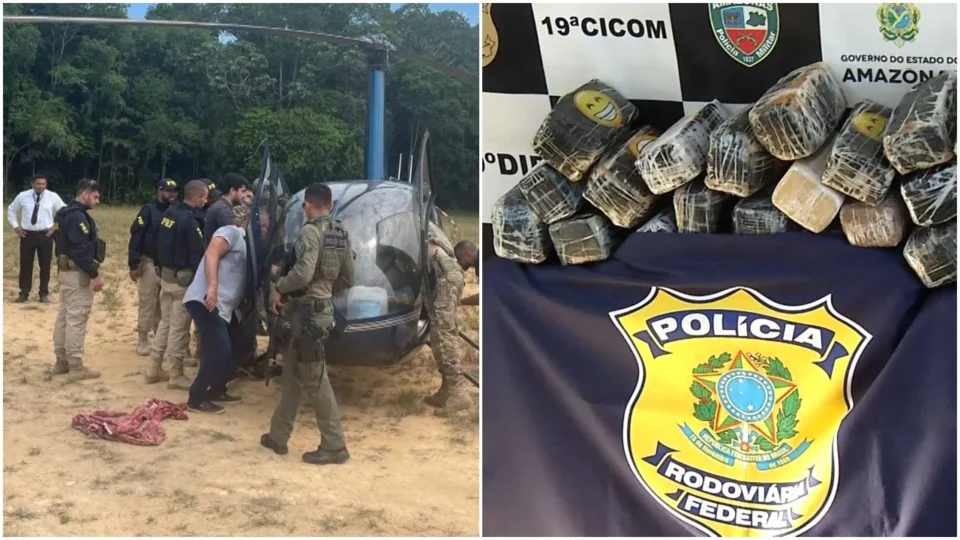 VÍDEO: polícia encontra mais de 200 kg de drogas em helicóptero na BR-174