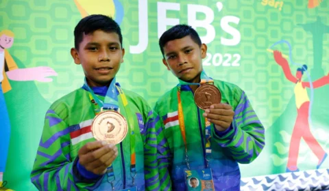 Gêmeos amazonenses faturam bronze no vôlei de praia nos Jogos Escolares no Rio