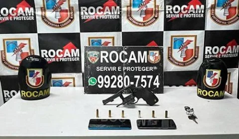 Dupla de motoqueiros é presa com revólver no Educandos, em Manaus