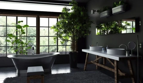 Acerte na decoração de um banheiro preto utilizando 4 dicas