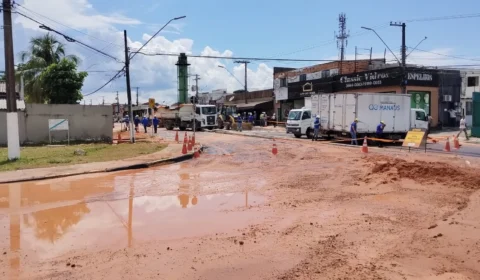 Mais de 50 bairros continuam sem água após rompimento de tubulação em Manaus