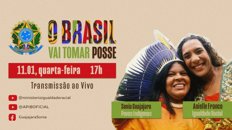 VÍDEO: Posse de Anielle Franco, Igualdade Racial, e Sônia Guajajara, Povos Indígenas
