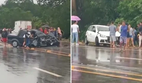 Acidente entre carros deixa 6 feridos e um morto na rodovia AM-070; veja vídeo