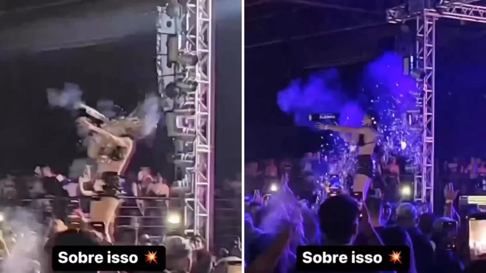 DJ Flavinha dispara canhão de confetes no rosto e sofre queimadura, em SC
