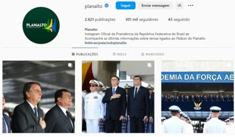 Instagram da Presidência da República segue desatualizado e com destaque a Bolsonaro