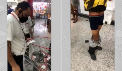 Vídeo: mototaxista abaixa as calças para provar que não roubou picanha, no RJ