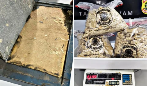 PF apreende mais de 21 kg de pasta base de cocaína escondida em motor no AM