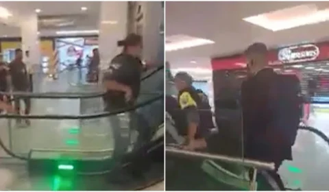 VÍDEO: suspeitos com faca tentam ferir homem dentro de shopping em Manaus