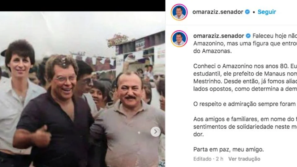 Amazonino: ‘respeito e admiração sempre foram a marca dessa relação’, diz Aziz