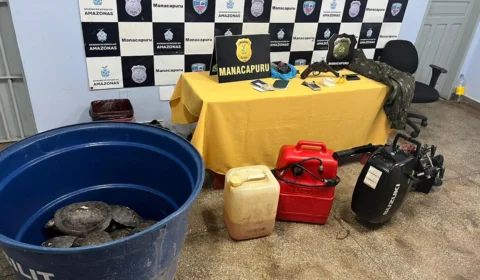 Homem é preso após roubar 17 tartarugas e objetos dentro de embarcação no AM