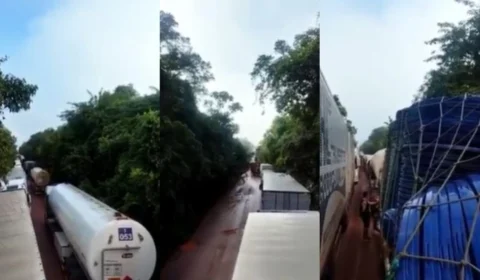 VÍDEO: trecho da BR-174 entre Amazonas e Roraima é quase intrafegável