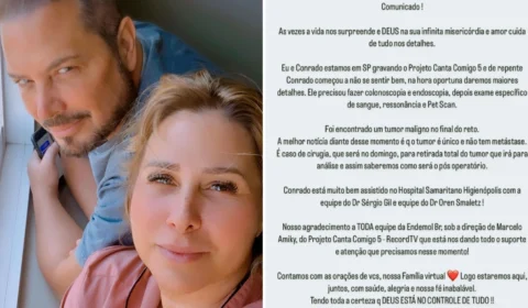 Cantor Conrado, marido de ex-paquita Sorvetão, é diagnosticado com câncer