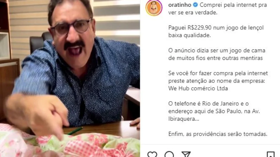 Apresentador Ratinho cai em ‘golpe do lençol de 1000 fios’ na internet