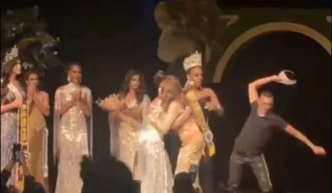 Miss Brasil Gay: homem invade premiação e destrói coroa da vencedora; veja