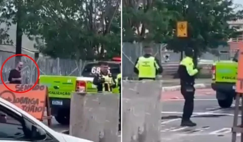 Vídeo: homem embriagado rouba viatura de agentes de trânsito no Pará