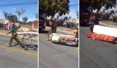 VÍDEO: bombeiros deixam vítima cair de maca durante resgate em São Paulo
