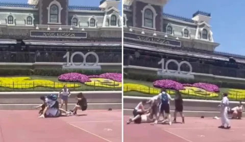 VÍDEO: briga na Disney entre famílias inicia após disputa de espaço nos EUA