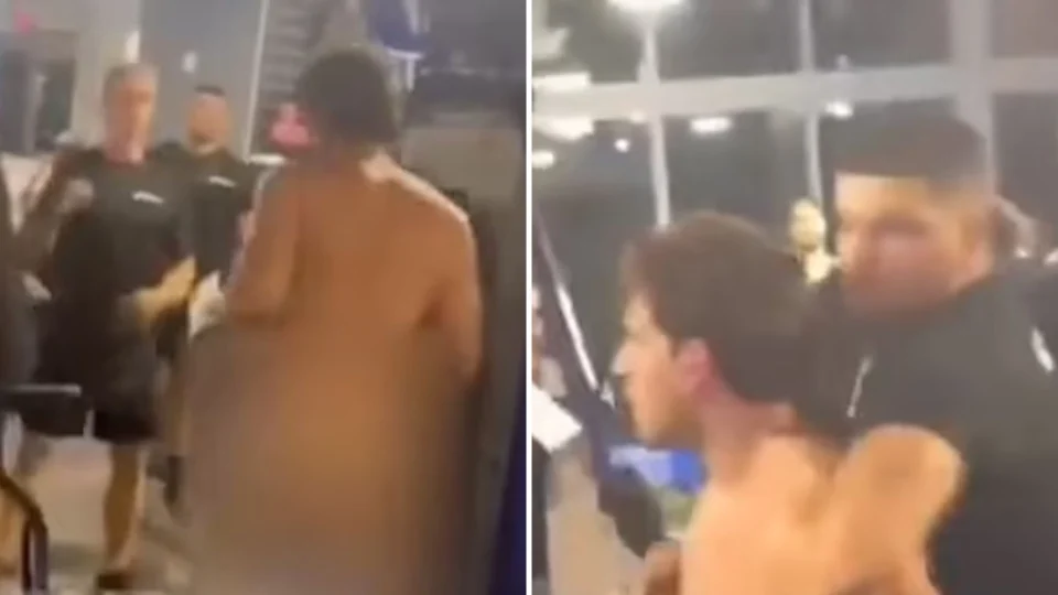 VÍDEO: homem fica nu em academia, briga e acaba preso em rua de Miami