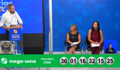 VÍDEO: confira números sorteados da Mega-Sena 2589 neste sábado (6)