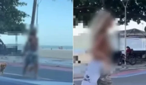 Mulher é detida por fazer ‘topless’ em passeio em Balneário Camboriú-SC